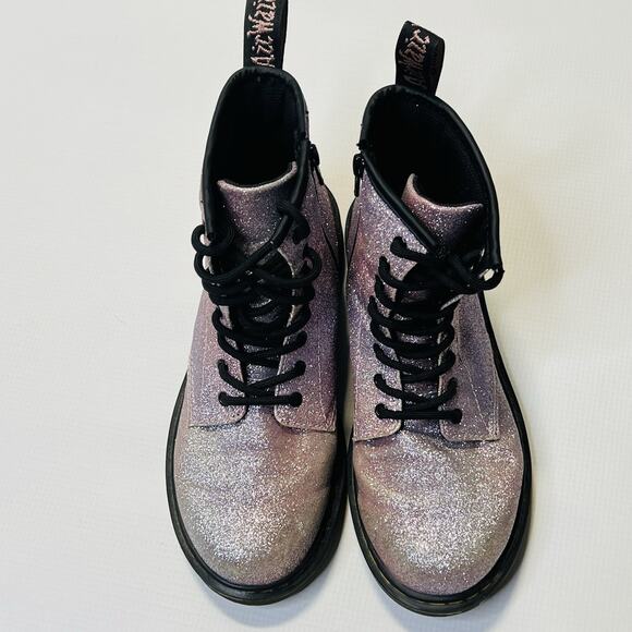 Dr Martens Delaney Glitter Combat Boots Purple Womens Sz 5 Mens Size 4 - Picture 8 of 12